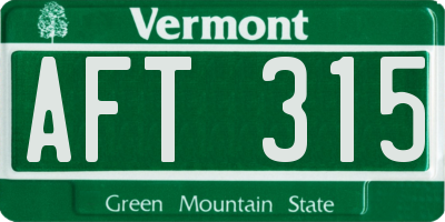 VT license plate AFT315