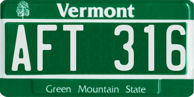 VT license plate AFT316