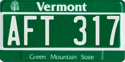 VT license plate AFT317