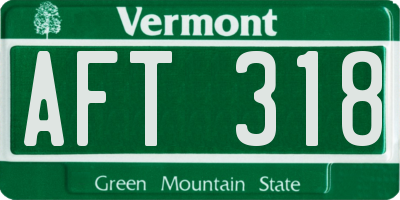VT license plate AFT318