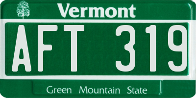 VT license plate AFT319