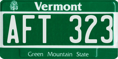 VT license plate AFT323
