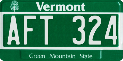 VT license plate AFT324