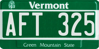 VT license plate AFT325