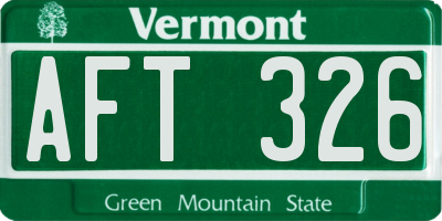 VT license plate AFT326