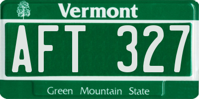 VT license plate AFT327