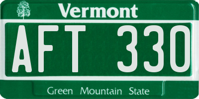VT license plate AFT330