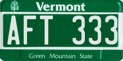 VT license plate AFT333