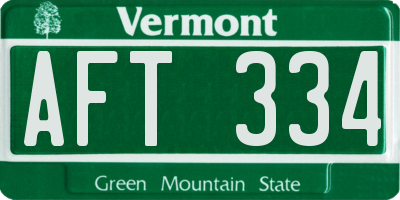 VT license plate AFT334