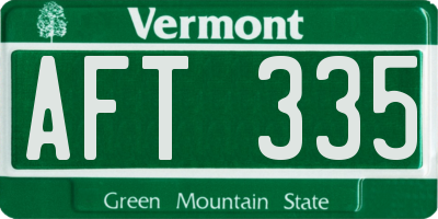 VT license plate AFT335