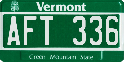 VT license plate AFT336