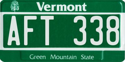 VT license plate AFT338