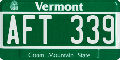 VT license plate AFT339