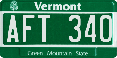 VT license plate AFT340