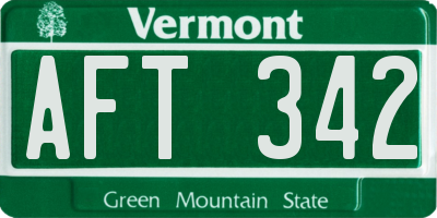VT license plate AFT342