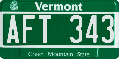 VT license plate AFT343