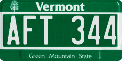 VT license plate AFT344