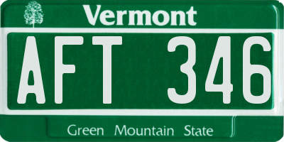 VT license plate AFT346