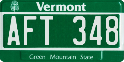 VT license plate AFT348