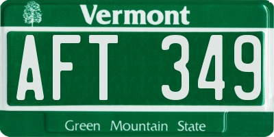 VT license plate AFT349