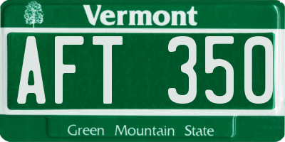 VT license plate AFT350