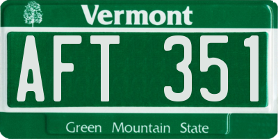 VT license plate AFT351