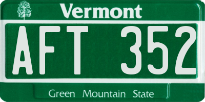 VT license plate AFT352