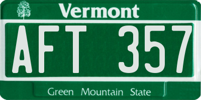 VT license plate AFT357
