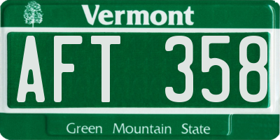 VT license plate AFT358
