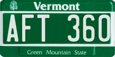 VT license plate AFT360