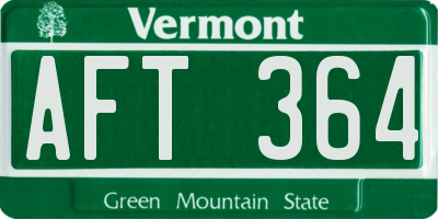 VT license plate AFT364