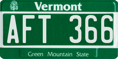 VT license plate AFT366