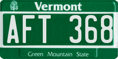 VT license plate AFT368