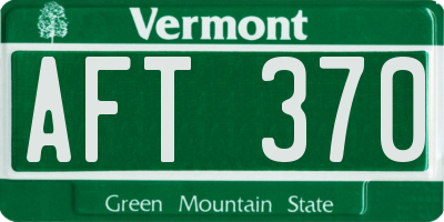 VT license plate AFT370