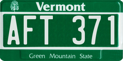 VT license plate AFT371