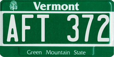 VT license plate AFT372