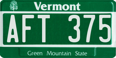 VT license plate AFT375