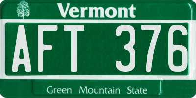 VT license plate AFT376