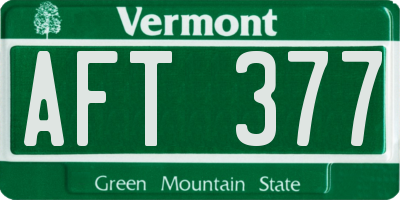 VT license plate AFT377