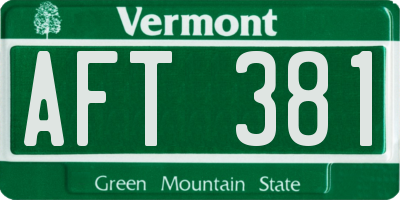 VT license plate AFT381