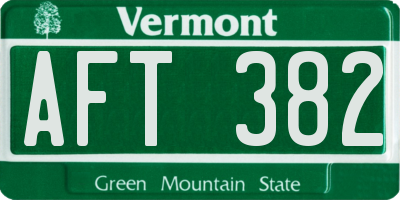 VT license plate AFT382