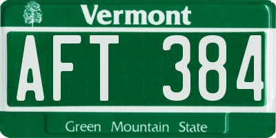 VT license plate AFT384