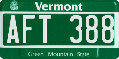 VT license plate AFT388