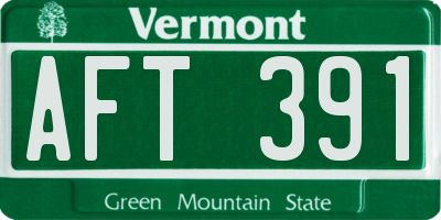 VT license plate AFT391