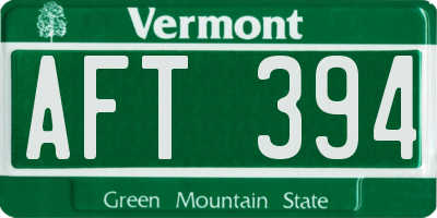 VT license plate AFT394