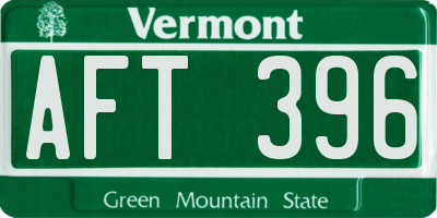 VT license plate AFT396