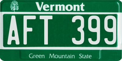 VT license plate AFT399