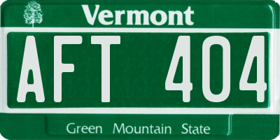 VT license plate AFT404