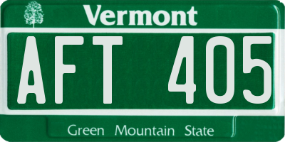 VT license plate AFT405