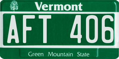 VT license plate AFT406